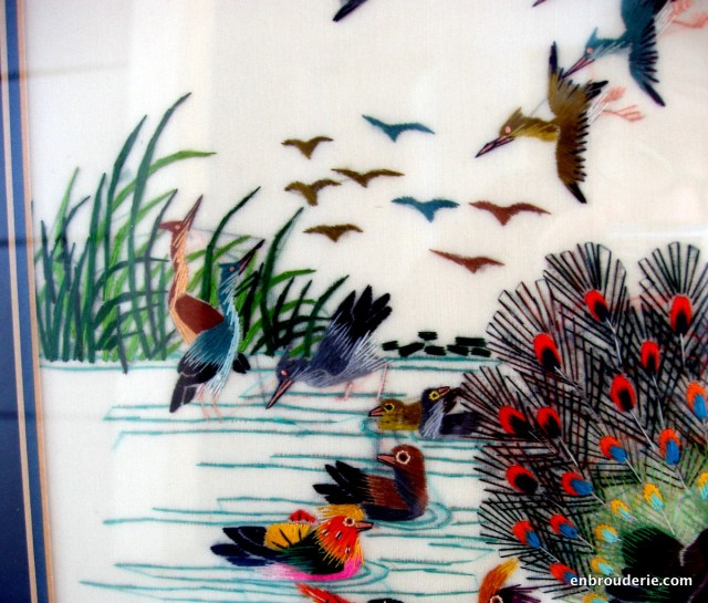 mandarin ducks embroidery