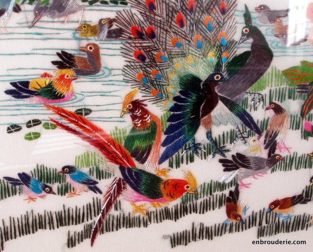 peacocks embroidery