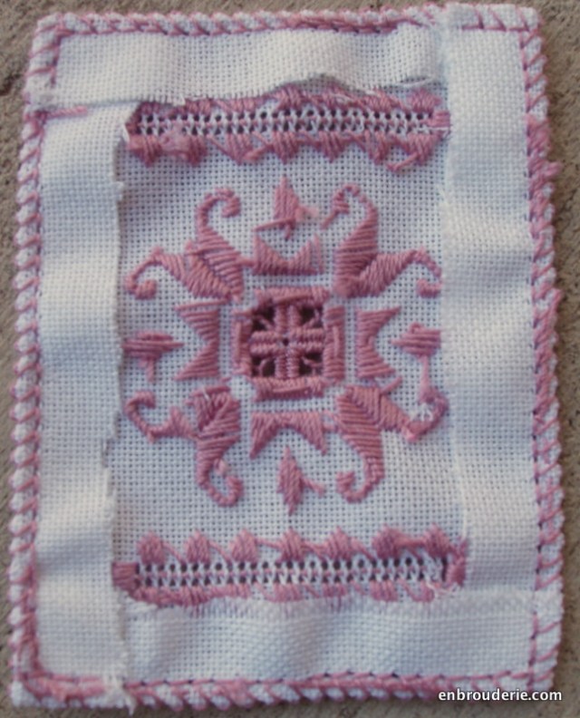 back of embroidery