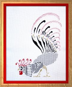 blackwork rooster